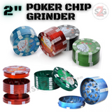 2" Herb Grinder Poker Chip Magnetic Spice Crusher Metal Grinder 3 PC Weed Grinder Marijuana Grinder Pot Grinder - Assorted Colors