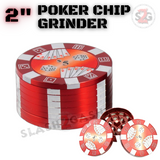 2" Herb Grinder Poker Chip Magnetic Spice Crusher Metal Grinder 3 PC Weed Grinder Marijuana Grinder Pot Grinder - Red $5 $500