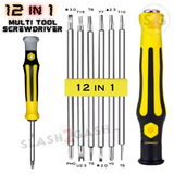 12 In 1 Multi Tool Screw Driver Set Professional Tool Kit  w/ Magnetic Bits T5 T6 T7 T8 T10 T15 PHO 3.0 2.3 2.0 Y0 U2.3 Heads