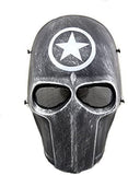 Army Full Face Airsoft Tactical Skull Mask American Soldier with Star Paintball Outdoor