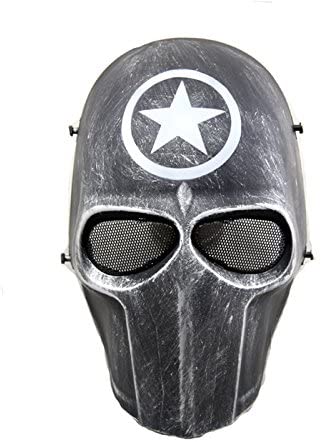 Army Full Face Airsoft Tactical Skull Mask American Soldier with Star Paintball Outdoor