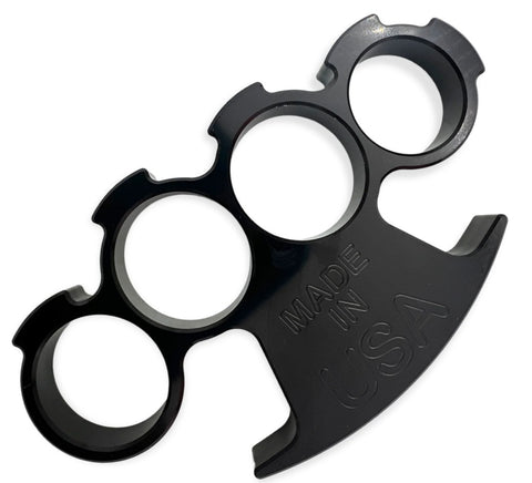 Black Aluminum Knuckle Duster Light Weight Puncher - Self Defense Paperweight USA