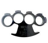 Aluminum Brass Knuckles Lightweight CNC Paperweight - Made in USA, Black