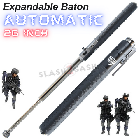 AUTOMATIC Baton Police Force Expandable Steel Stick - Next Generation 26"