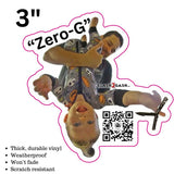S2G Sticker Vinyl Decal Funny Toddler Flipping Balisong Knife Zero-G Butterfly Knives 3" slash2gash