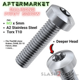 BM4X Clone T10 Pivot Screw Replacement M3 x 5mm Torx Silver Balisong Hardware TheONE Butterfly Knife Aftermarket Upgrade