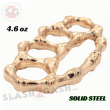 Skeleton Bones Brass Knuckles Duster Steel Paperweight - Gold Bones