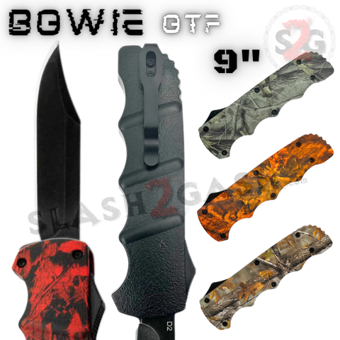 Bowie OTF Dual Action Auto Knife Switchblade 9" - Asst. Colors
