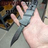 Bowie OTF Knife Dual Action Automatic Switchblade 9" - Black Stonewash D2