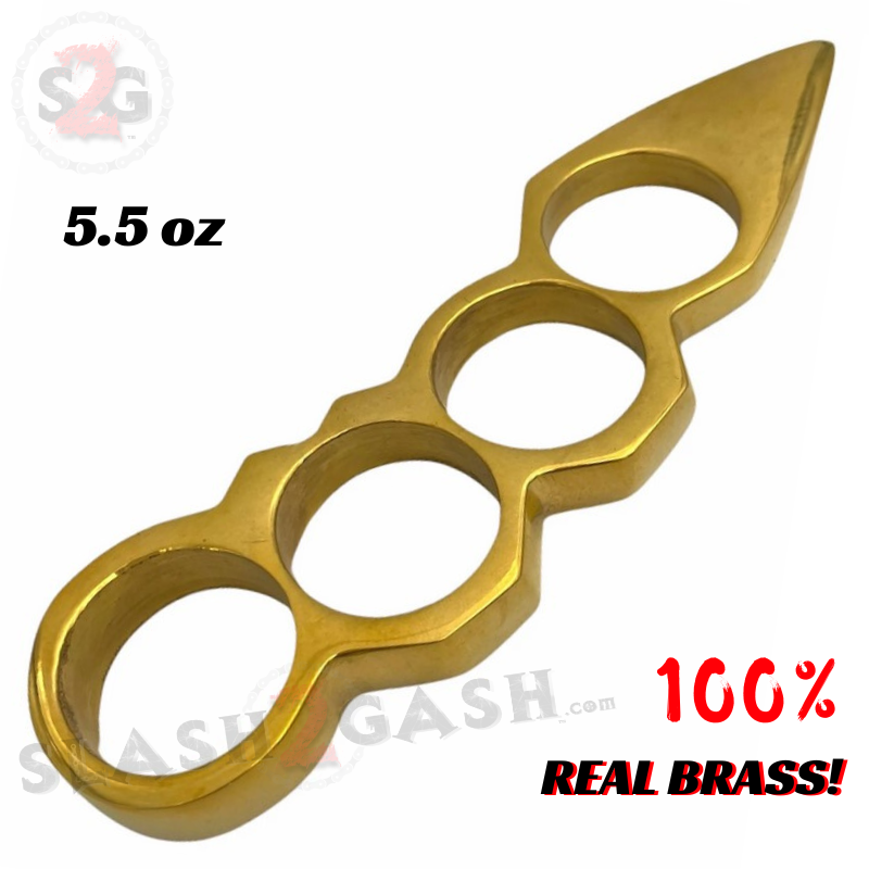 Four Finger Arrow Brass Knuckle Spike Paper Weight REAL BRASS