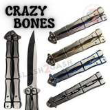 Crazy Bones Butterfly Knife Balisong w/ Spring Latch Rivet - Asst. Colors