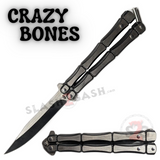 Crazy Bones Butterfly Knife Balisong w/ Spring Latch Rivet - Asst. Colors