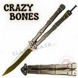 Crazy Bones Butterfly Knife Balisong w/ Spring Latch Rivet - Asst. Colors