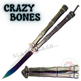 Crazy Bones Butterfly Knife Balisong w/ Spring Latch Rivet - Asst. Colors