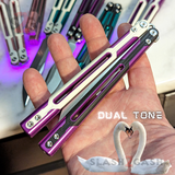 TIANQI Cygnus Balisong Clone Butterfly Knife - Aluminum w/ G10 Dual Tone Multi colored handles