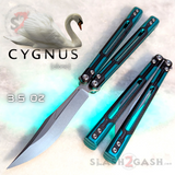 Cygnus Balisong Clone Butterfly Knife TIANQI - Green Aluminum Handles w/ Black G10 Trainer