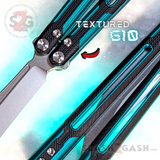 Cygnus Balisong Clone Butterfly Knife TIANQI - Green Aluminum Handles w/ Black Textrured G10 Trainer
