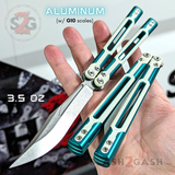 Cygnus Balisong Clone Butterfly Knife TIANQI - Green White Aluminum w/ G10 Trainer