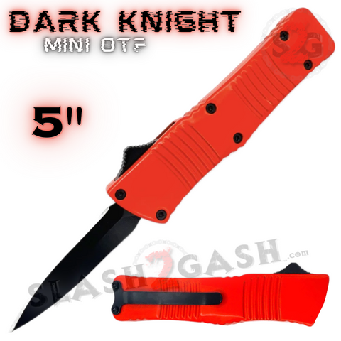 Mini Out the Front Knife Small Auto Switchblade - Orange Double Edge Dagger M-8-OR
