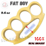 Thick Brass Knuckles Extra Wide Large Chubby Chunk Paperweight - REAL Brass Big Hands