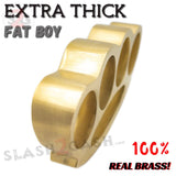 Thick Brass Knuckles Extra Wide Large Chubby Chunk Paperweight - REAL Brass Big Hands