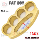 Thick Brass Knuckles Large Chubby Chunk Paperweight - REAL Brass Big Hands Extra Wide