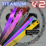 S2G Franken Rep V2 Balisong Titanium Liners Butterfly Knife clone Black Gold Rainbow Pink Purple