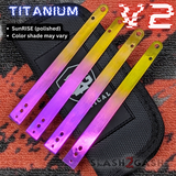 Replicant clone Balisong Titanium Liners Butterfly Knife SunRISE Purple Gold S2G Franken Rep V2 Replacement Colorful
