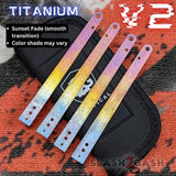 Replicant clone Balisong Titanium Liners Butterfly Knife Colorful Sunset Fade S2G Franken Rep V2 Replacement