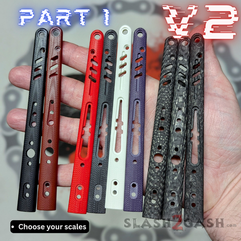 S2G Replicant Scales V2 Balisong Butterfly Knife Clone Carbon Fiber G10 Purple Red White Black