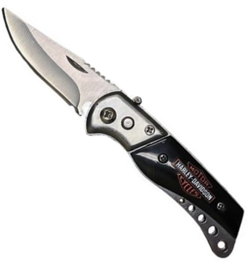 Harley Davidson Automatic Knife Small w/ Safety Lock - Black