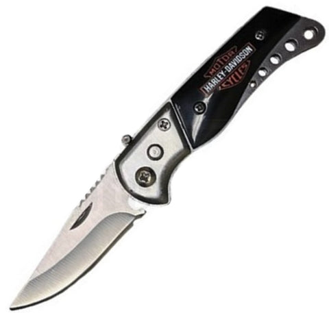 Harley Davidson Automatic Knife Small w/ Safety Lock - Black
