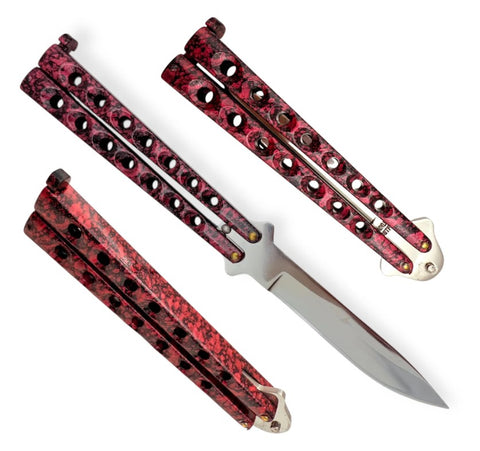Heavy Duty Classic Butterfly Knife Thick 7 Hole Balisong - Asst