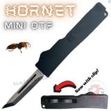 Mini Switchblade California Legal Out The Front Knife Small Automatic Key Chain Knives - Tanto Black Hornet