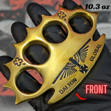 Dalton Global Brass Knuckles Irish Beater Devil Paperweight - Real Brass Rob Dalton Knucks Duster Wings Cross