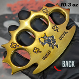 Dalton Global Brass Knuckles Irish Beater Devil Paperweight - Real Brass Rob Dalton Knucks Duster Wings Cross