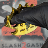 Dalton Global Brass Knuckles Irish Beater Devil Paperweight - Real Brass Rob Dalton Knucks Duster Wings Cross