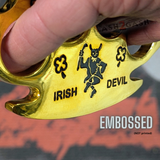 Dalton Global Brass Knuckles Irish Beater Devil Paperweight - Real Brass Rob Dalton Knucks Duster Wings Cross