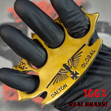 Dalton Global Brass Knuckles Irish Beater Devil Paperweight - Real Brass Rob Dalton Knucks Duster Wings Cross