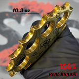 Dalton Global Brass Knuckles Irish Beater Devil Paperweight - Real Brass Rob Dalton Knucks Duster Wings Cross