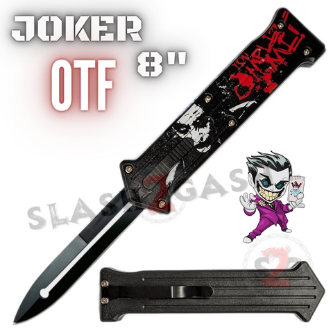 JOKER Knife OTF you complete me 8" Automatic Switchblade Dagger ABS Handle