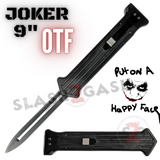JOKER Knife OTF 9" Auto Switchblade Put On A Happy Face - Black w/ Black Blade
