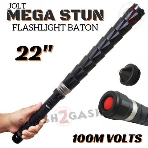 Stun Baton large flashlight stun gun Jolt Mega Stun 22" inch self defense 100m volts