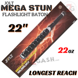 Stun Baton large flashlight stun gun Jolt Mega Stun 22" inch self defense 100m volts