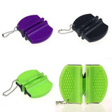 2-Step Knife Sharpener Ceramic and Carbide Sharpening Tool - Purple Black Green