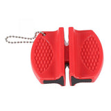 2-Step Knife Sharpener Ceramic and Carbide Sharpening Tool - Red