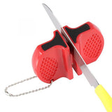 2-Step Knife Sharpener Ceramic and Carbide Sharpening Tool - Red