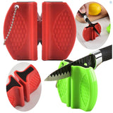 2-Step Knife Sharpener Ceramic and Carbide Sharpening Tool - Red Green