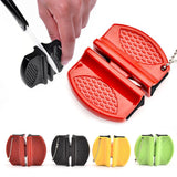 2-Step Knife Sharpener Ceramic and Carbide Sharpening Tool - Red Black Yellow Green