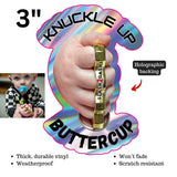 S2G Sticker Vinyl Decal Brass Knuckles Funny Toddler Knuckle Up Buttercup 3" Holographic slash2gash